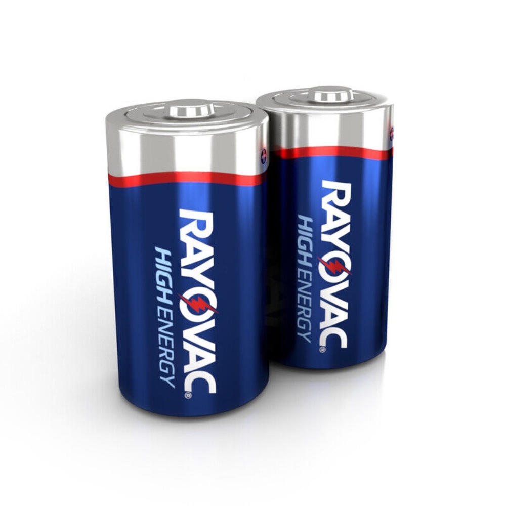 Rayovac High Energy Alkaline Stick D Cell Batteries 1.5 Voltage 2/Pk 813-2K